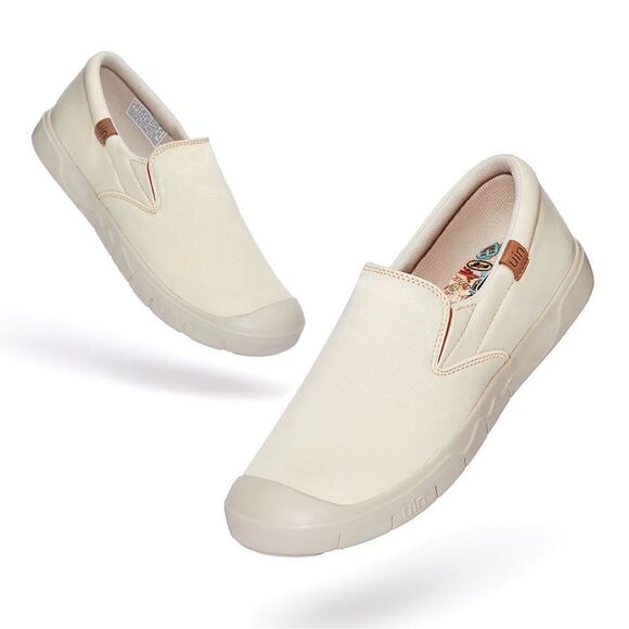 UIN Men's Sneakers Walking Casual Slip Ons Loafers (Oat Milk Silk Cadiz I) - Picture 4 of 9